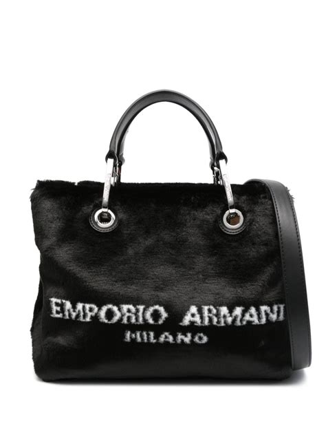 GIORGIO ARMANI Faux fur shoulder bag 